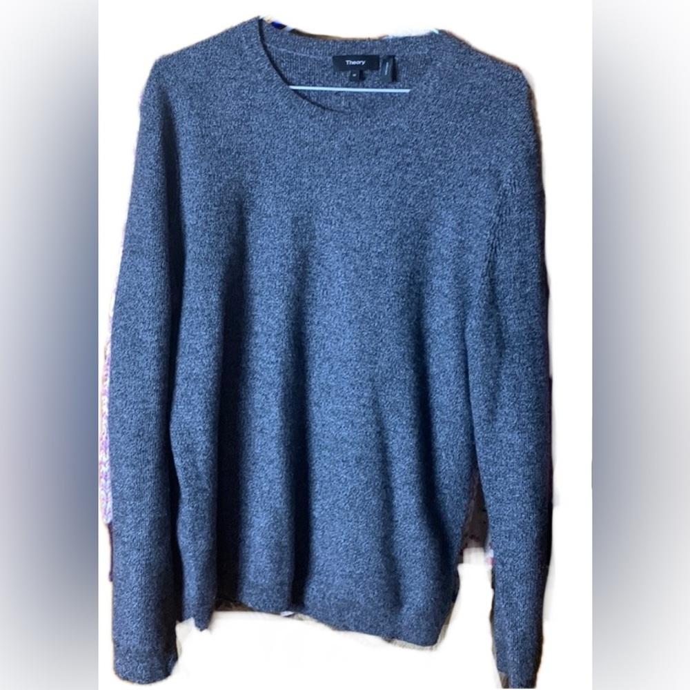 THEORY 💯% Cashmere Kaylenna Sweater Crewneck Top Classic Knit Wool Designer Grey